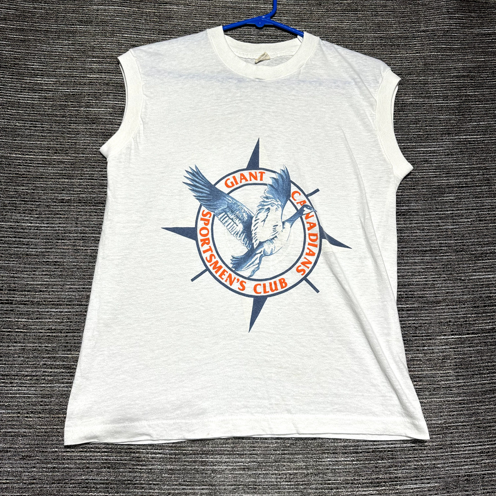 Giant Canadians Sportmen's Club Tank Top Shirt Adult M White Vintage Screen Star